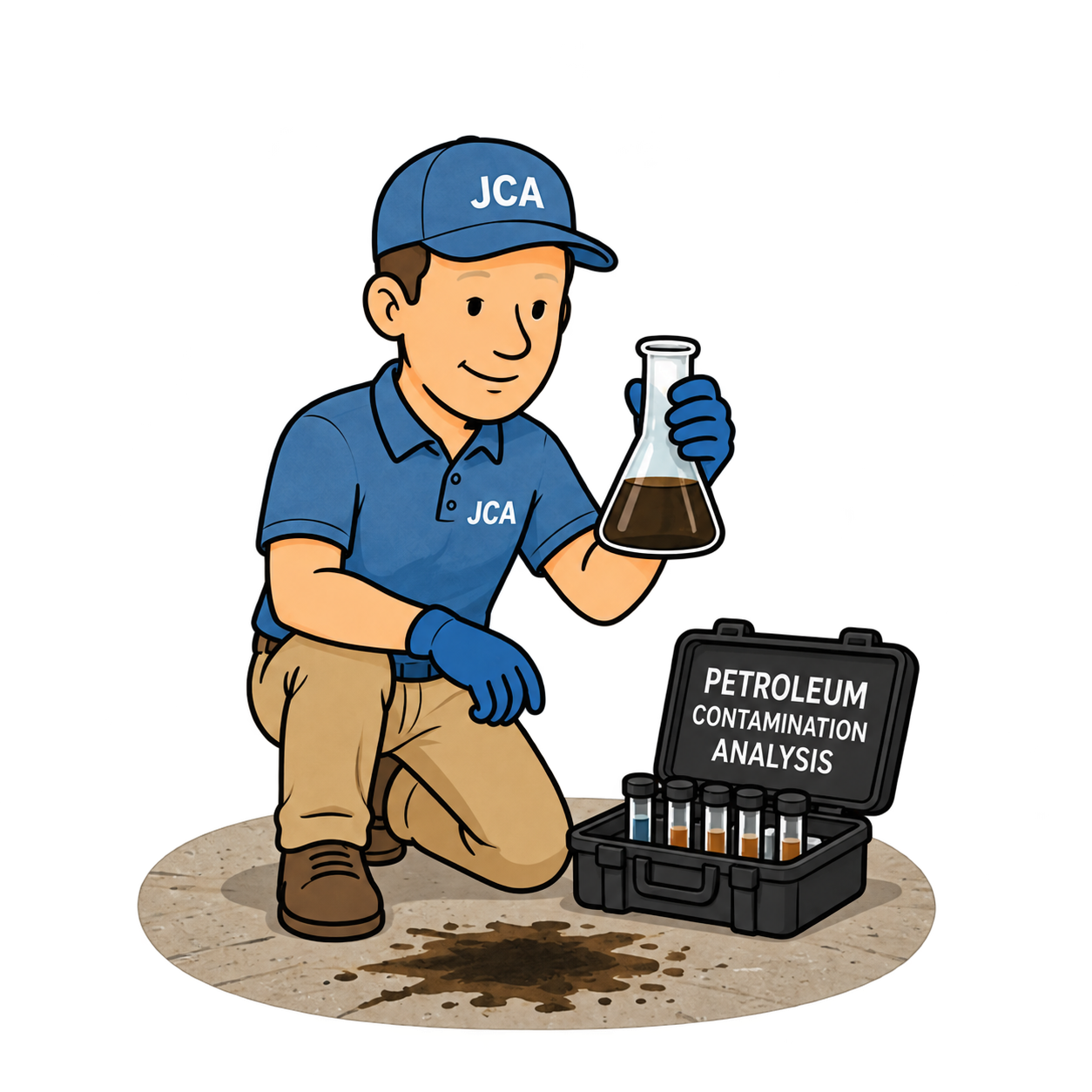 JCA specialist evaluating petroleum contamination